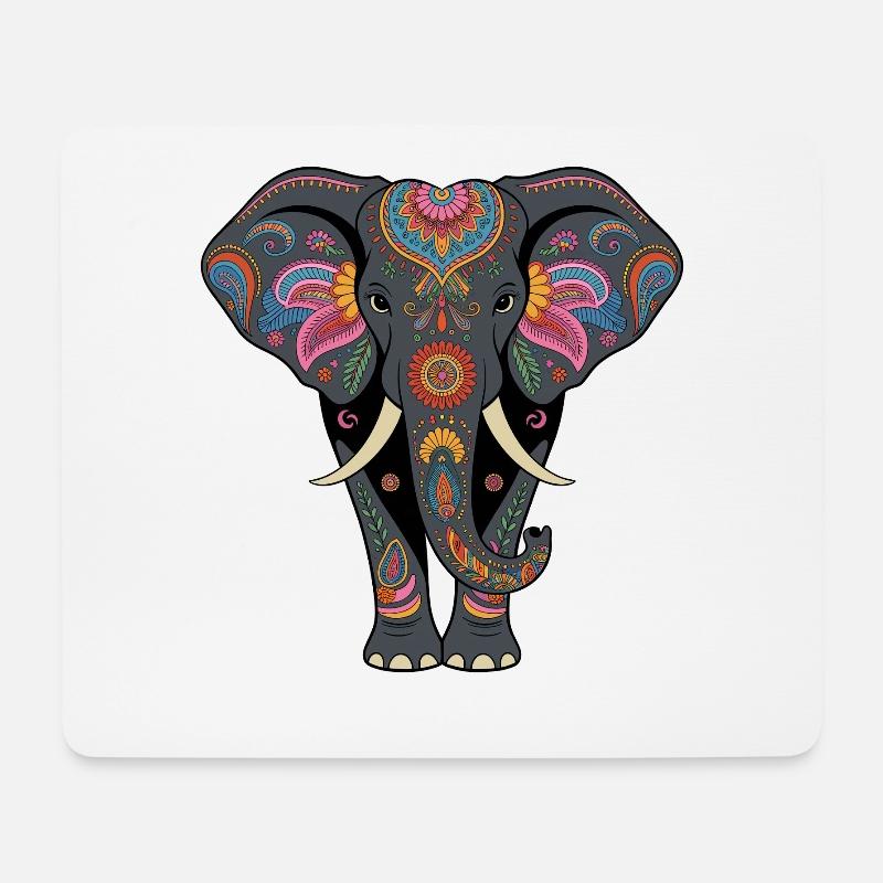 Elefant Rüsseltier Afrika Safari Wildnis Elefanten - Mousepad (Querformat) - Weiß