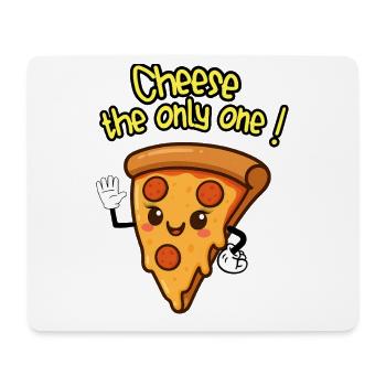 CHEESE THE ONLY ONE ! - Humour Pizza kawaii - Tapis de souris (format paysage) - blanc - Devant