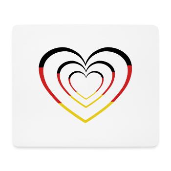 Deutschland Herz Herzen Retro deutsch - Mousepad (Querformat) - Weiß - Vorne