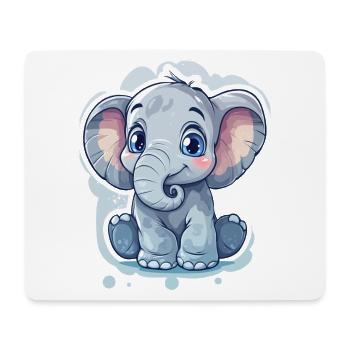 Elephant - Mouse Pad (horizontal) - white - Front