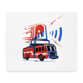 Fire truck with siren - Mouse Pad (horizontal) - white - Front