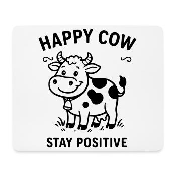 Vache heureuse - Tapis de souris (format paysage) - blanc - Devant