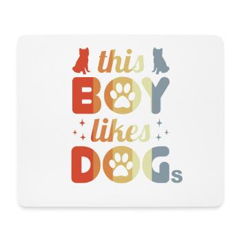 Boy who likes dogs - Mouse Pad (horizontal) - white - Front
