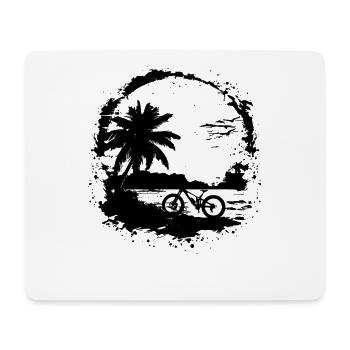 Dessin VTT - Tapis de souris (format paysage) - blanc - Devant