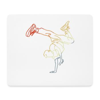 Vintage Breakdancing Junge Skizze - Mousepad (Querformat) - Weiß - Vorne