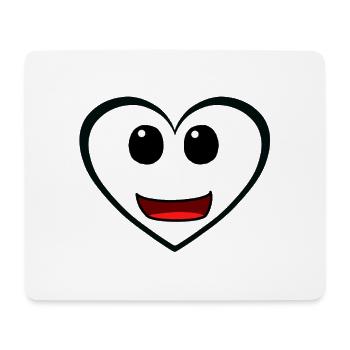 Coeur Coeurs Saint-Valentin Drôle Amour Rétro - Tapis de souris (format paysage) - blanc - Devant