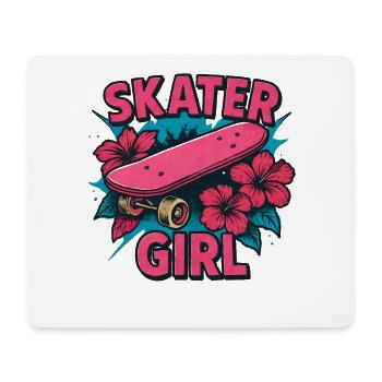 Skater Girl Skateboarden - Mousepad (Querformat) - Weiß - Vorne