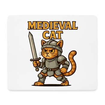 Mittelalter Katze - Mousepad (Querformat) - Weiß - Vorne