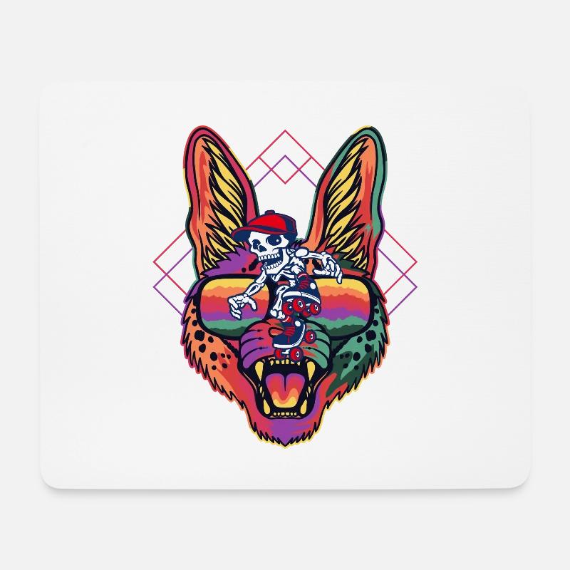 Chat néon pharaonique - Tapis de souris (format paysage) - blanc