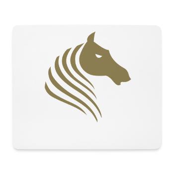Portrait minimaliste de silhouette de tête de cheval - Tapis de souris (format paysage) - blanc - Devant