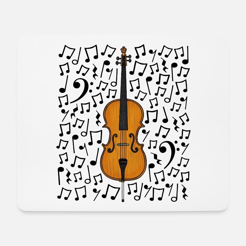 Cello Noten Cellist Streicher Musiker - Mousepad (Querformat) - Weiß