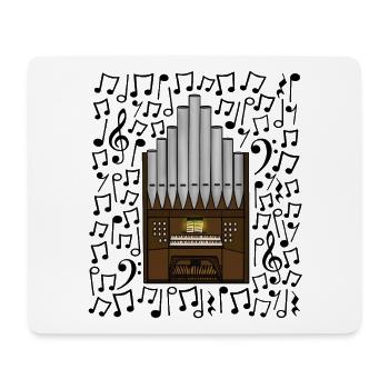 Orgue d’église Notes de musique Organiste Musicien - Tapis de souris (format paysage) - blanc - Devant