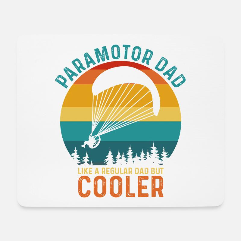 Papa Cool Retro Gleitschirm Design - Mousepad (Querformat) - Weiß