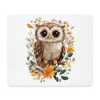 Eule - Mousepad (Querformat) - Weiß - Vorne