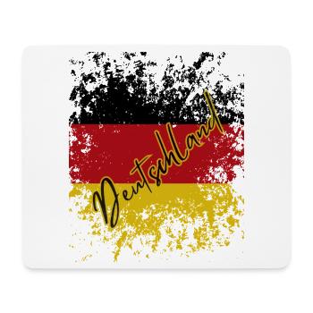 Deutsche Grunge-Flagge, deutscher Stolz - Mousepad (Querformat) - Weiß - Vorne