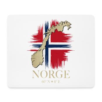 Norway Flag Map Coordinates 60°N 8°E - Mouse Pad (horizontal) - white - Front