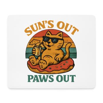 Sommer Katze - Mousepad (Querformat) - Weiß - Vorne