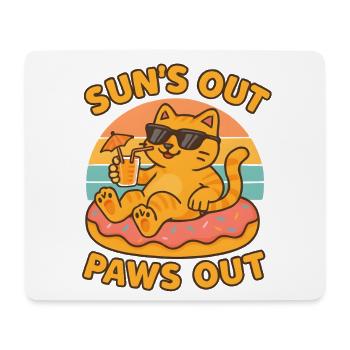 Sommer Katze - Mousepad (Querformat) - Weiß - Vorne