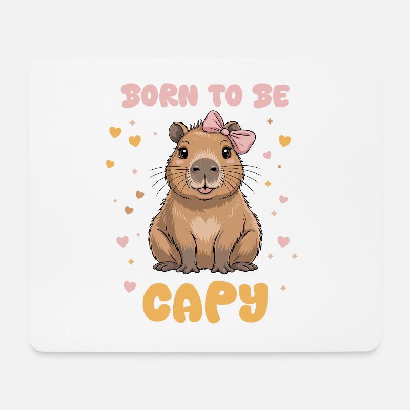 Geboren, um Capy Illustration zu sein - Mousepad (Querformat) - Weiß