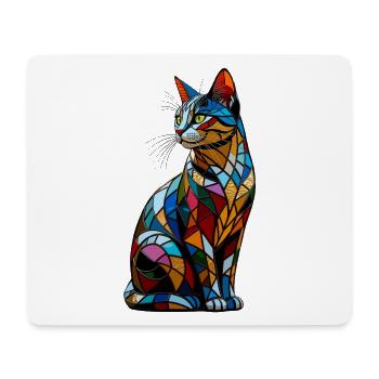 Katze Bunt Regenbogen Farben Popart Cat Mom Katzen - Mousepad (Querformat) - Weiß - Vorne