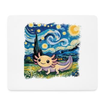 Axolotl fantaisiste sous la nuit étoilée - Tapis de souris (format paysage) - blanc - Devant