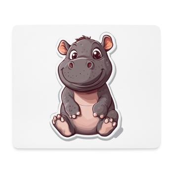 Hippopotame - Tapis de souris (format paysage) - blanc - Devant