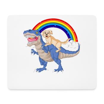 Fantaisiste Dinosaure & golden retriever Arc-en-ciel - Tapis de souris (format paysage) - blanc - Devant