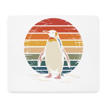 Vintage Pinguin Sonnenuntergang Design - Mousepad (Querformat) - Weiß - Vorne
