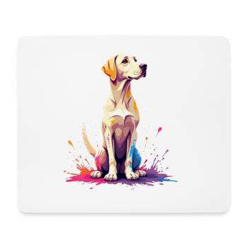 Colorful Labrador dog portrait on spray paints - Mouse Pad (horizontal) - white - Front