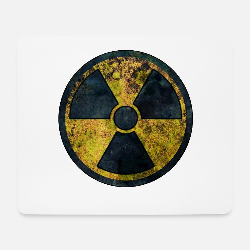 Warnsymbol für Strahlung - Mousepad (Querformat) - Weiß