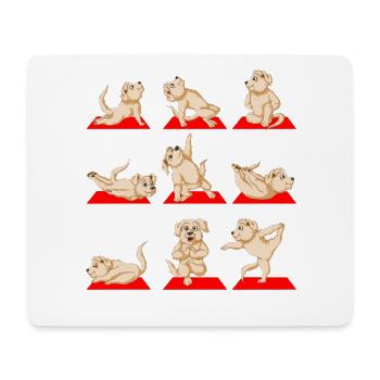 Adorable chiot golden retriever Poses de yoga - Tapis de souris (format paysage) - blanc - Devant