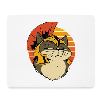 Roman Gladiator Cat Illustration - Mouse Pad (horizontal) - white - Front
