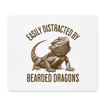 Easily Distracted By Bearded Dragons - Mouse Pad (horizontal) - white - Front