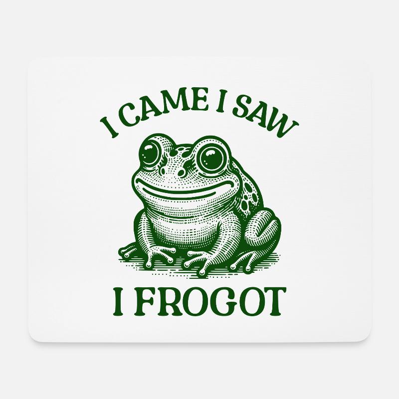 Ich kam, ich sah, dass ich frogot lustiges Froschwortspiel - Mousepad (Querformat) - Weiß