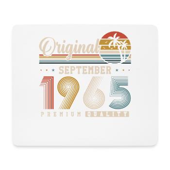 Carte d'anniversaire rétro vintage originale de septembre 1965 - Tapis de souris (format paysage) - blanc - Devant