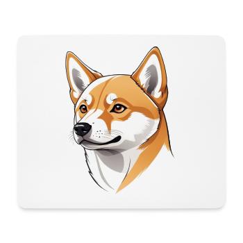 Shiba Inu dog portrait in digital illustration - Mouse Pad (horizontal) - white - Front