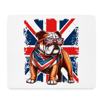 Bulldogge mit britischer Flagge Zubehör - Mousepad (Querformat) - Weiß - Vorne