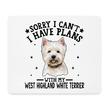 Portrait fantaisiste de Westie - Tapis de souris (format paysage) - blanc - Devant