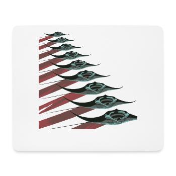 Banc de raies manta – Un monde sous-marin élégant - Tapis de souris (format paysage) - blanc - Devant