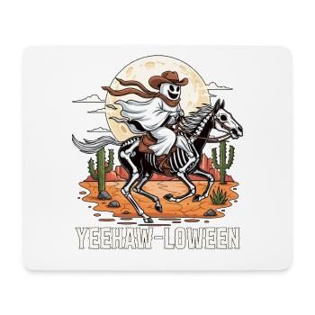 Skeleton Cowboy Full Moon Landscape - Mouse Pad (horizontal) - white - Front
