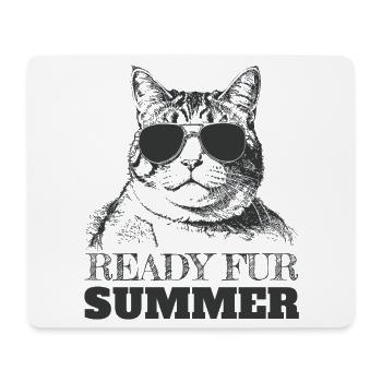 Cool Cat in sunglasses ready for summer - Mouse Pad (horizontal) - white - Front