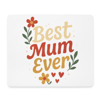 Perfect Mother Design with Flowers and Hearts - Mouse Pad (horizontal) - white - Front