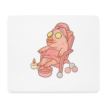 Entspanntes Schwein in Spa-Umgebung, Liebe Schweine - Mousepad (Querformat) - Weiß - Vorne