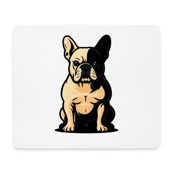 Illustration de bouledogue français, amoureux des chiens - Tapis de souris (format paysage) - blanc - Devant
