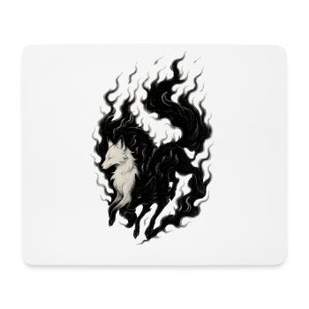 Mythisches Wolf Fusion Ink Design, Yin Yang - Mousepad (Querformat) - Weiß - Vorne
