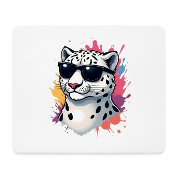 Casual cheetah with sunglasses - Mouse Pad (horizontal) - white - Front