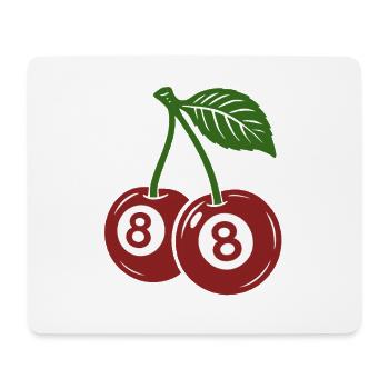 Eight Ball, Kirschen, Billard Spieler Geschenk - Mousepad (Querformat) - Weiß - Vorne