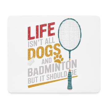 Dog and badminton - Mouse Pad (horizontal) - white - Front