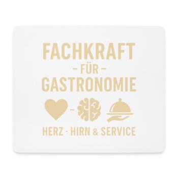 Gastronomie Fachkraft mit Herzen und Hirn - Mousepad (Querformat) - Weiß - Vorne