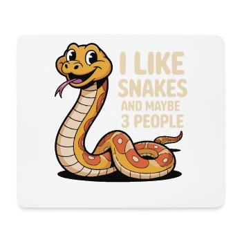 I Like Snakes – Lustiges Schlangenmotiv - Mousepad (Querformat) - Weiß - Vorne